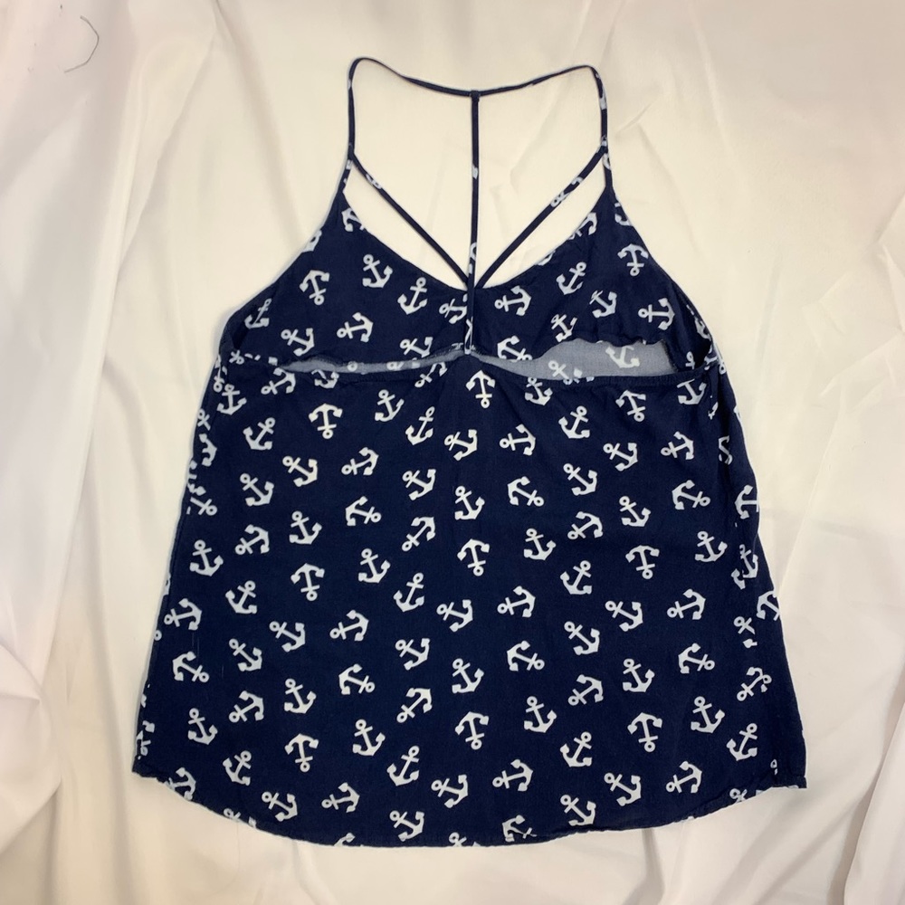 No Boundaries Navy & Grey Anchor T-back Tank Top - size XL - Picture 8 of 10